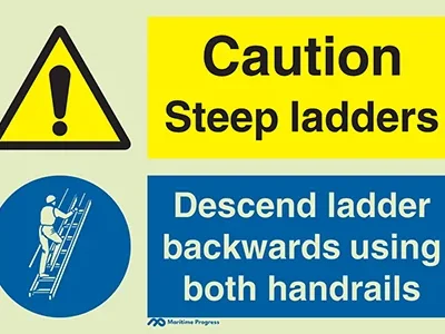 Caution Steep ladders