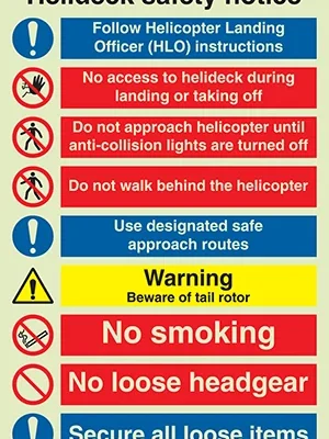 Helideck safety notice