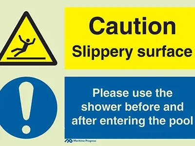 (Caution Slippery surface (pool