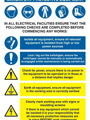 Electrical facilities mandatory PPE