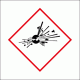 GHS - Explosive, 100mm x 100mm, White Vinyl - Maritime Progress