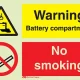Warning Battery compartment