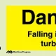 Warning falling ice from turbines